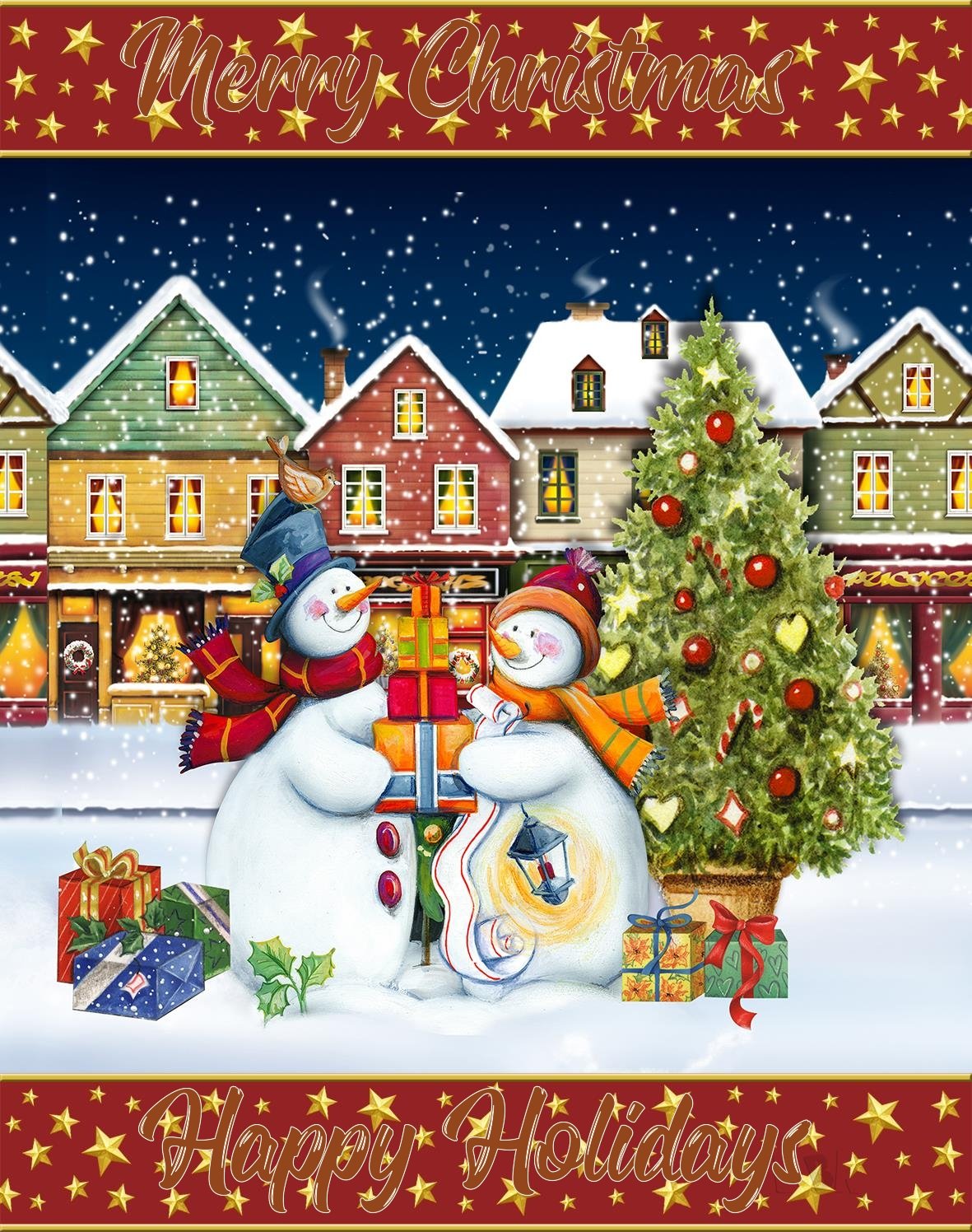 christmas snowman ecards