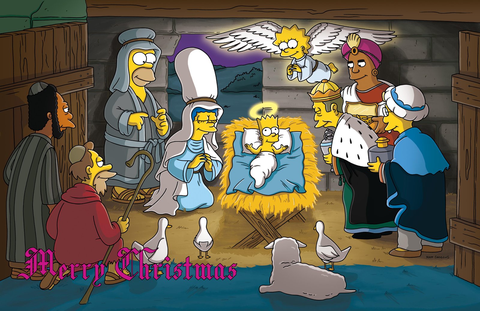 the simpsons christmas cards